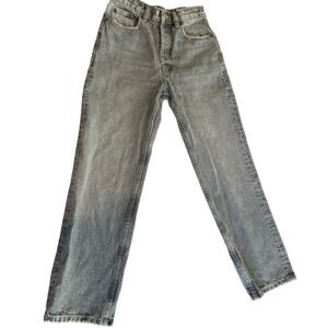 ZARA High Rise Acid Wash Mom Straight Jeans Size 2 Gray/Blue color